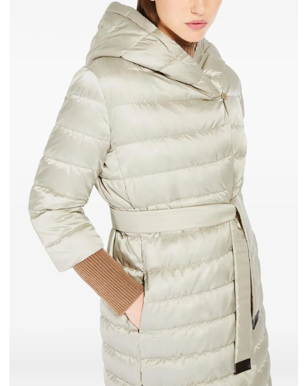 Max Mara Gray Novef Hooded Coat