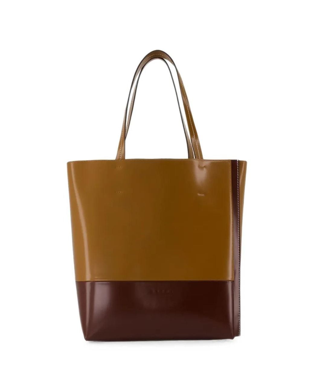 Marni Brown Museo Colour-Block Leather Tote Bag for men