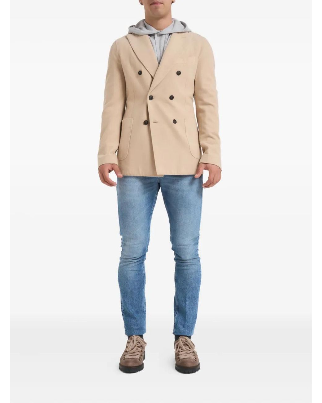 Circolo 1901 Natural Double-Breasted Blazer for men