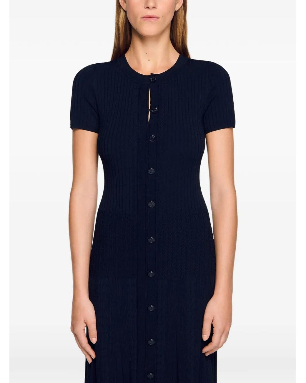 Sandro Black Knit Maxi Dress