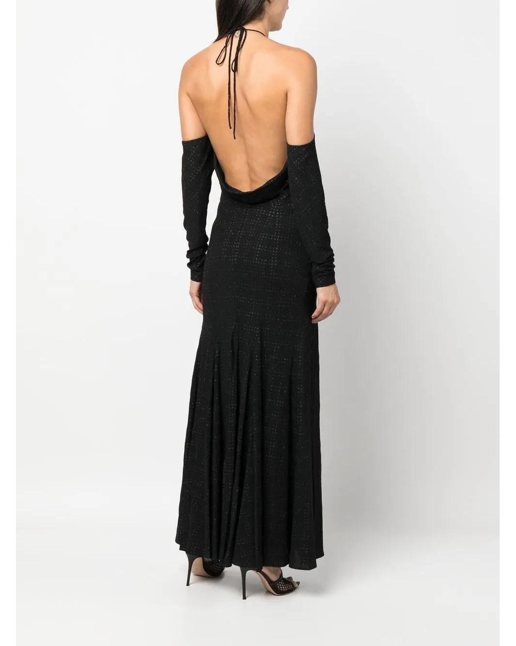 Philosophy Di Lorenzo Serafini Black Halterneck Tie-Fastening Dress
