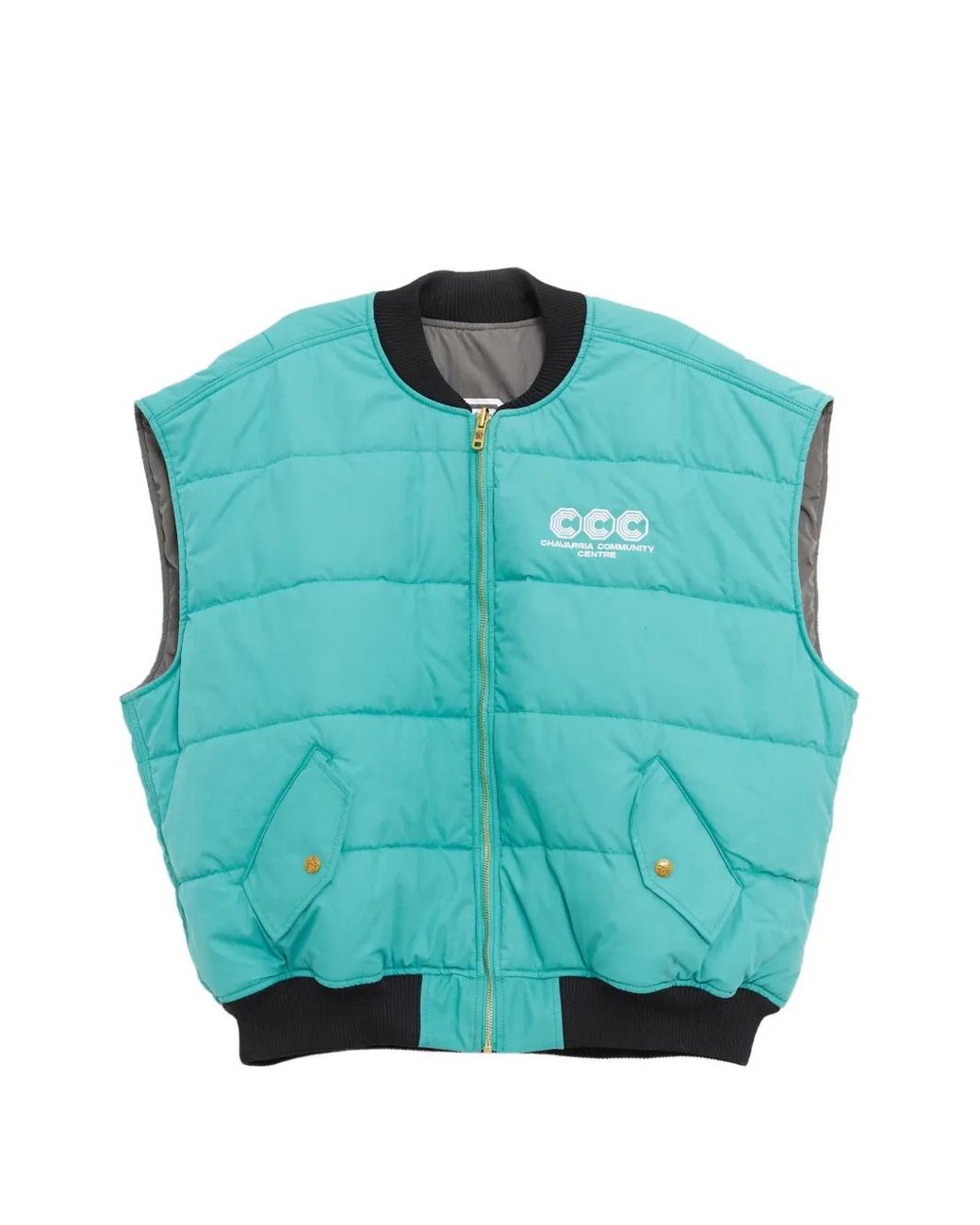 Willy Chavarria Blue Quilted Logo-Print Reversible Gilet for men