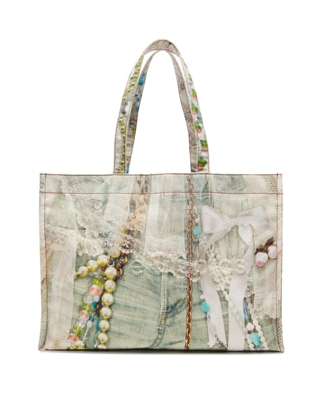 Borsa Tote Con Bordo di Acne in Natural