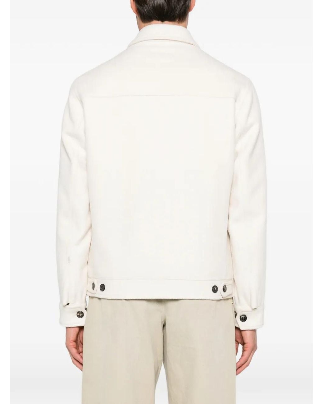 NEW YORK RESIDENT White Yuma Button-Fastening Pocketed Jacket for men
