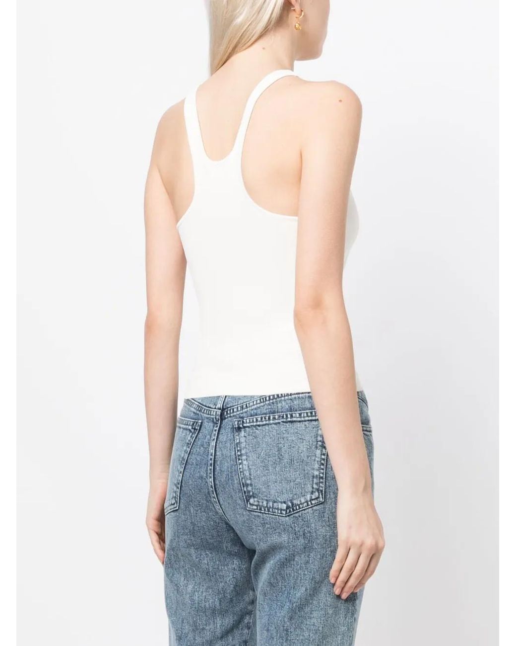 Stella McCartney White Sleeveless Racerback Tank Top