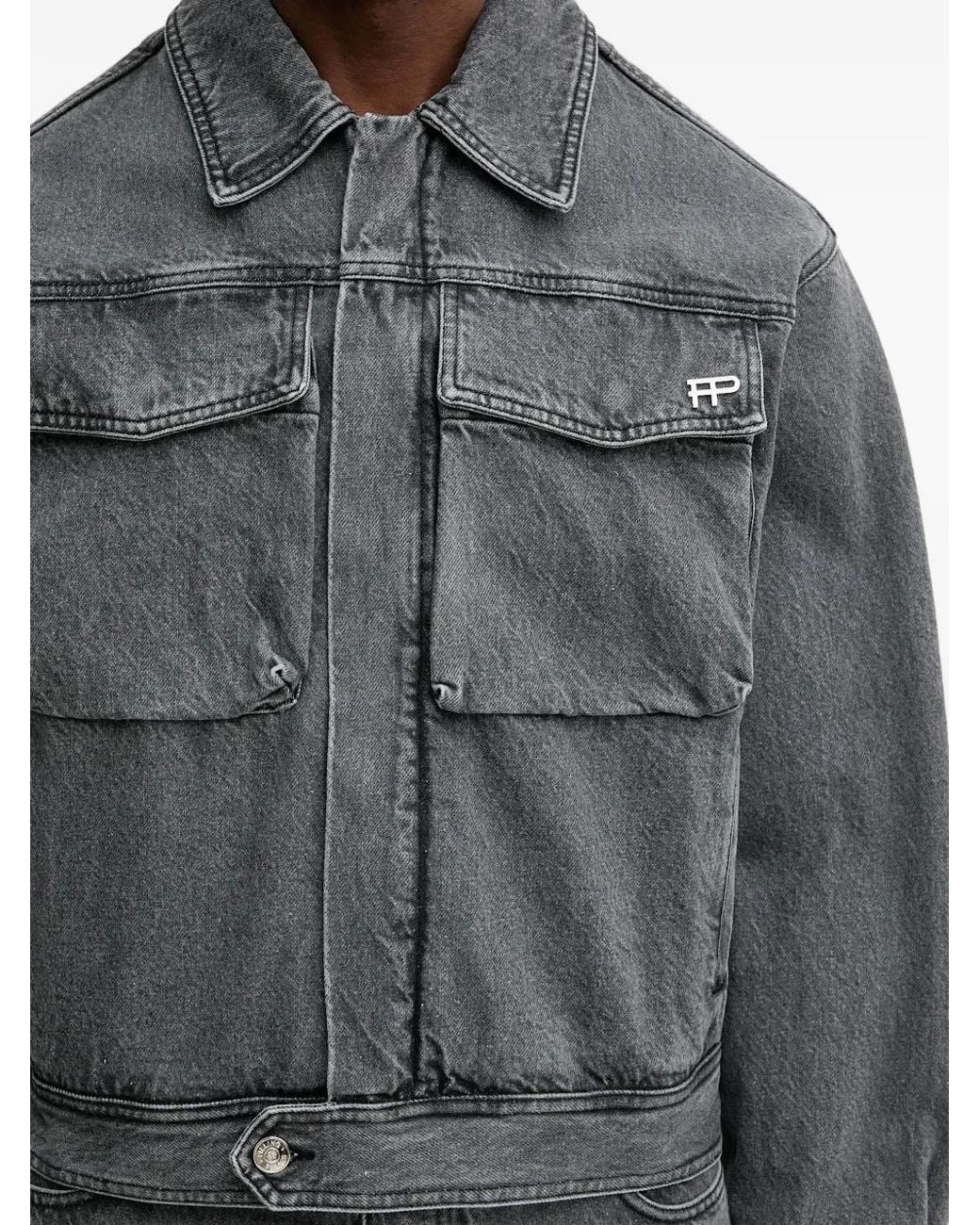 Filling Pieces Gray Logo-Detail Shirt Jacket for men