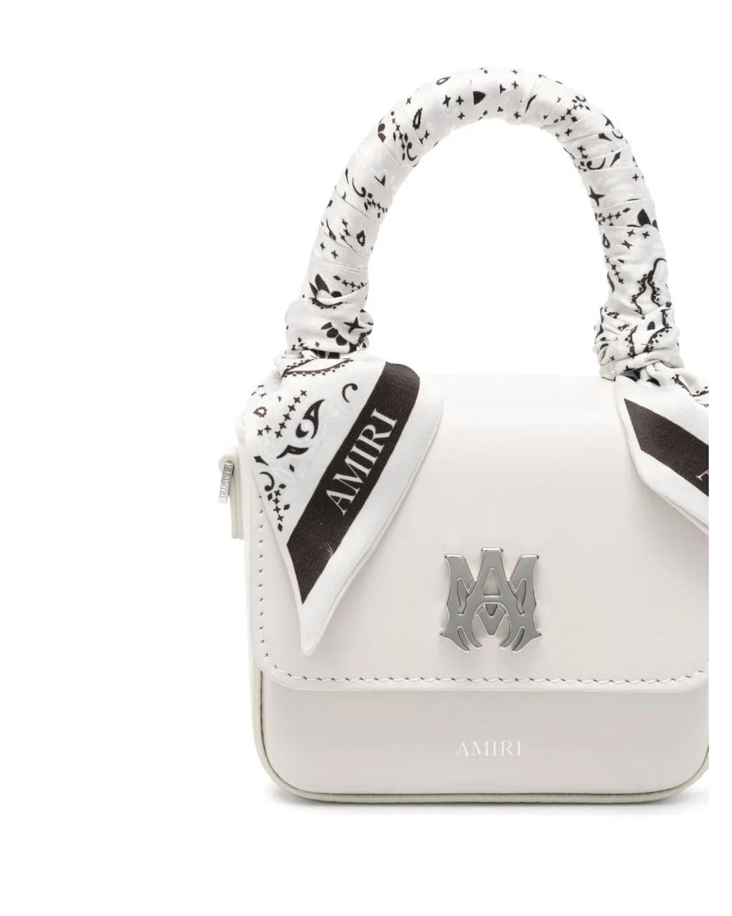 Amiri White Nano Ma Bandana-Embellished Tote Bag
