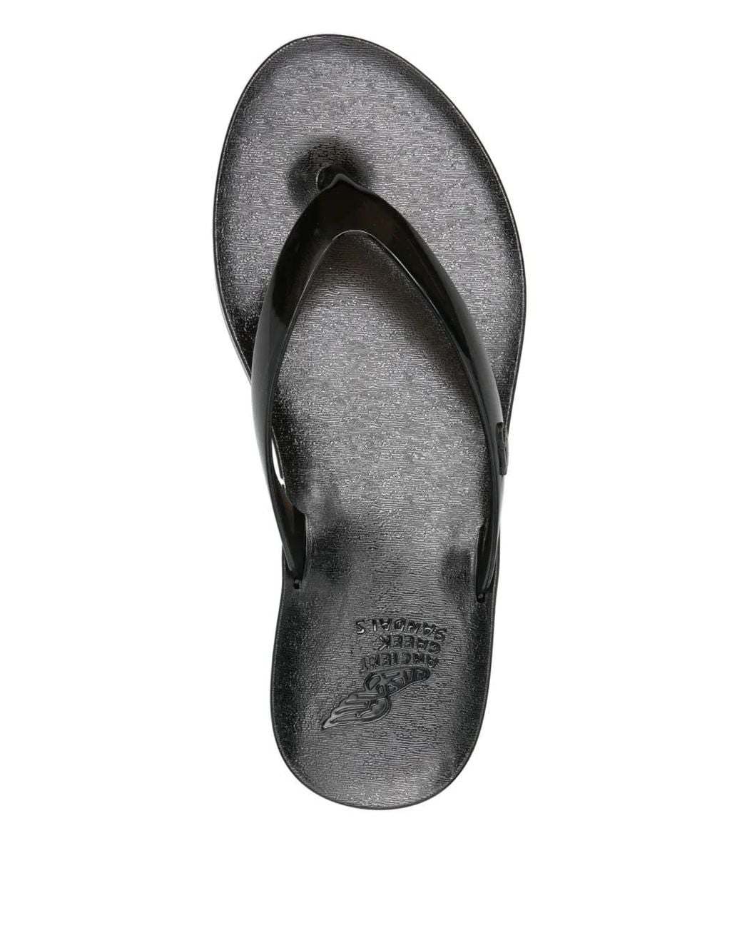 Ancient Greek Sandals Black Translucent-design Flip Flops