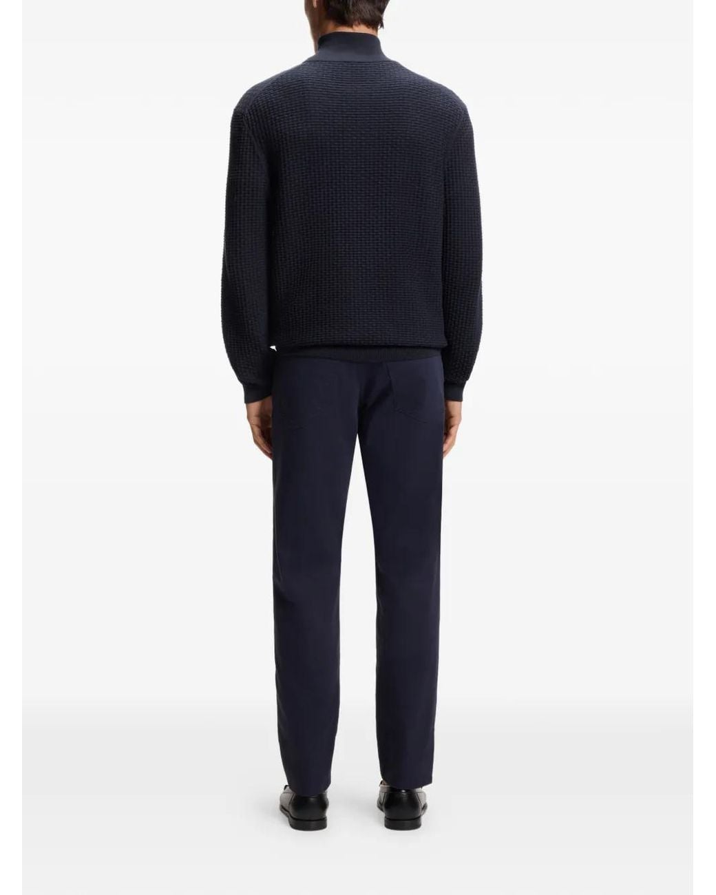 Boss Blue Quarter-Zip Sweater for men