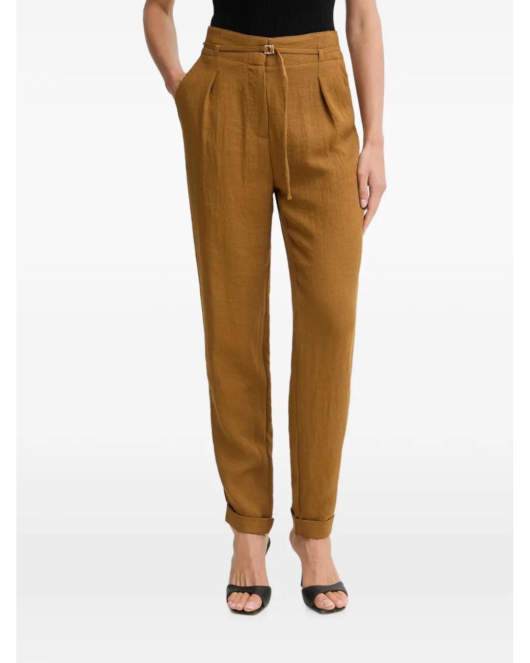 Morgan Natural Pantalon À Design Plissé
