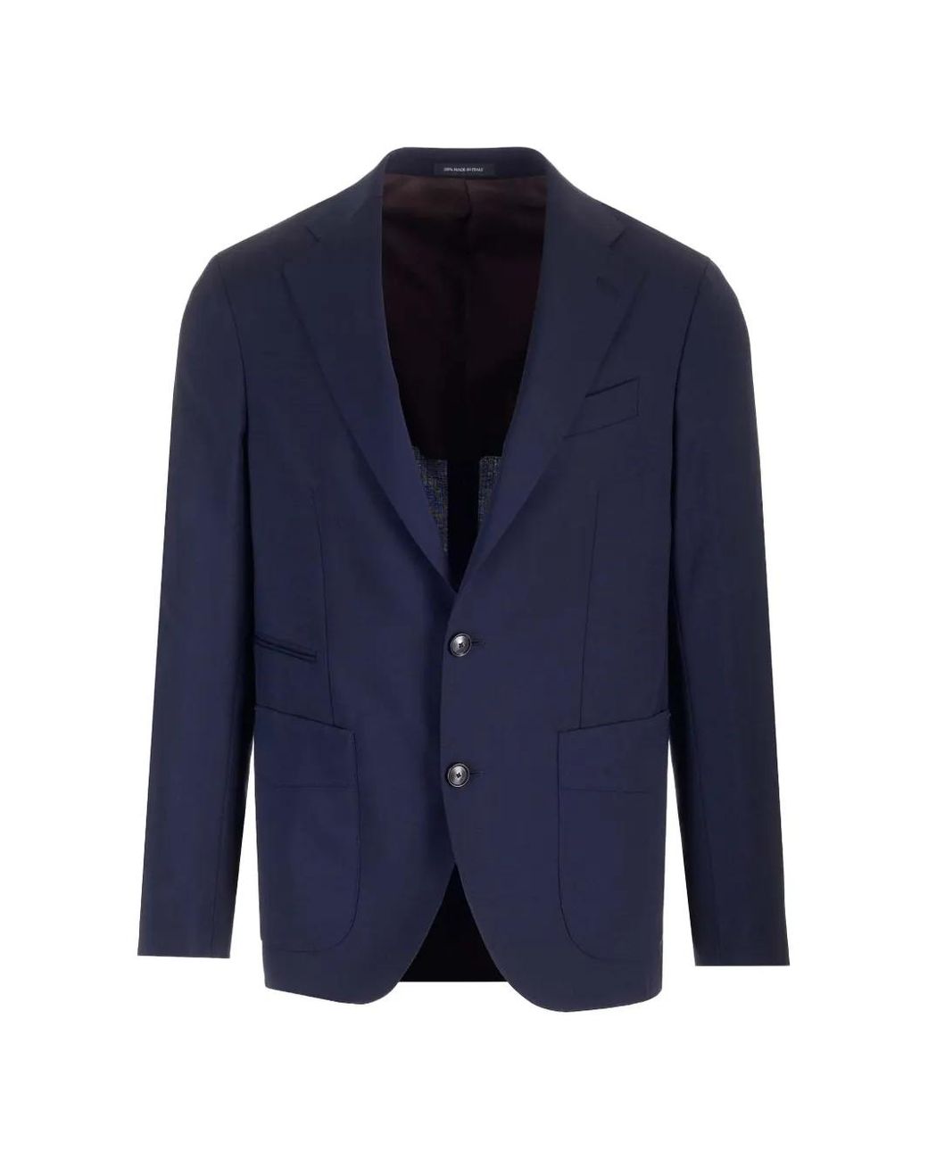 Al Duca D'aosta Blue Travel Single-Breasted Wool Blazer for men