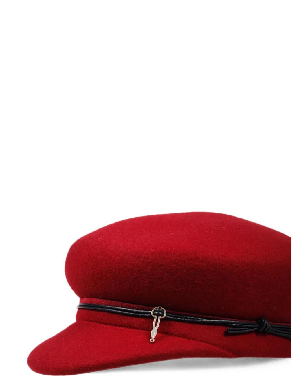 Catarzi Red Lisbona Knot-Detail Baker Boy Hat