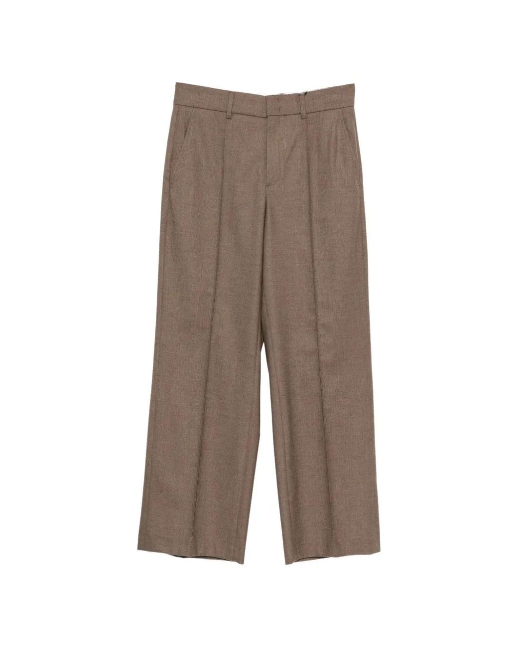 Rossi Brown Tovy Pressed-Crease Trousers