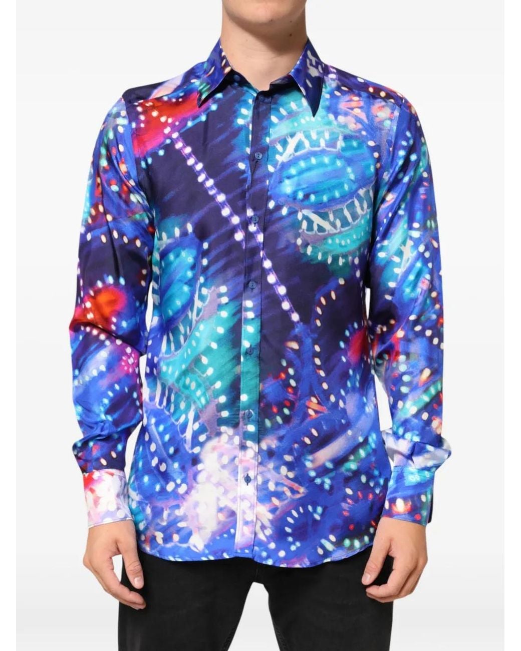 Dolce & Gabbana Blue Chemise Luminarie Martini for men
