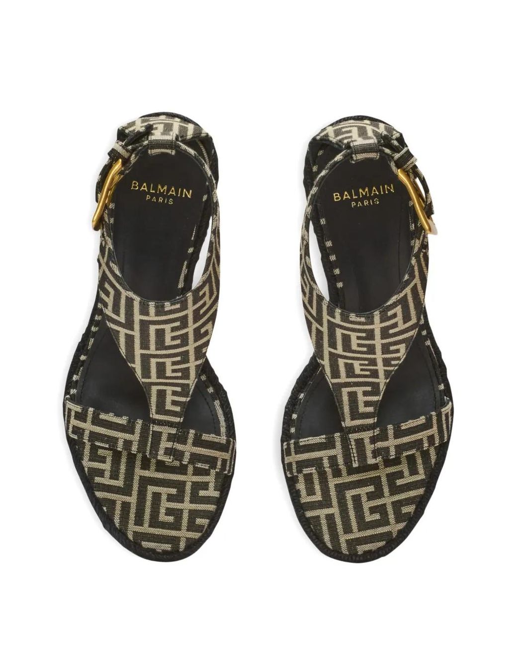 Balmain Metallic Anthem Wedge Espadrilles