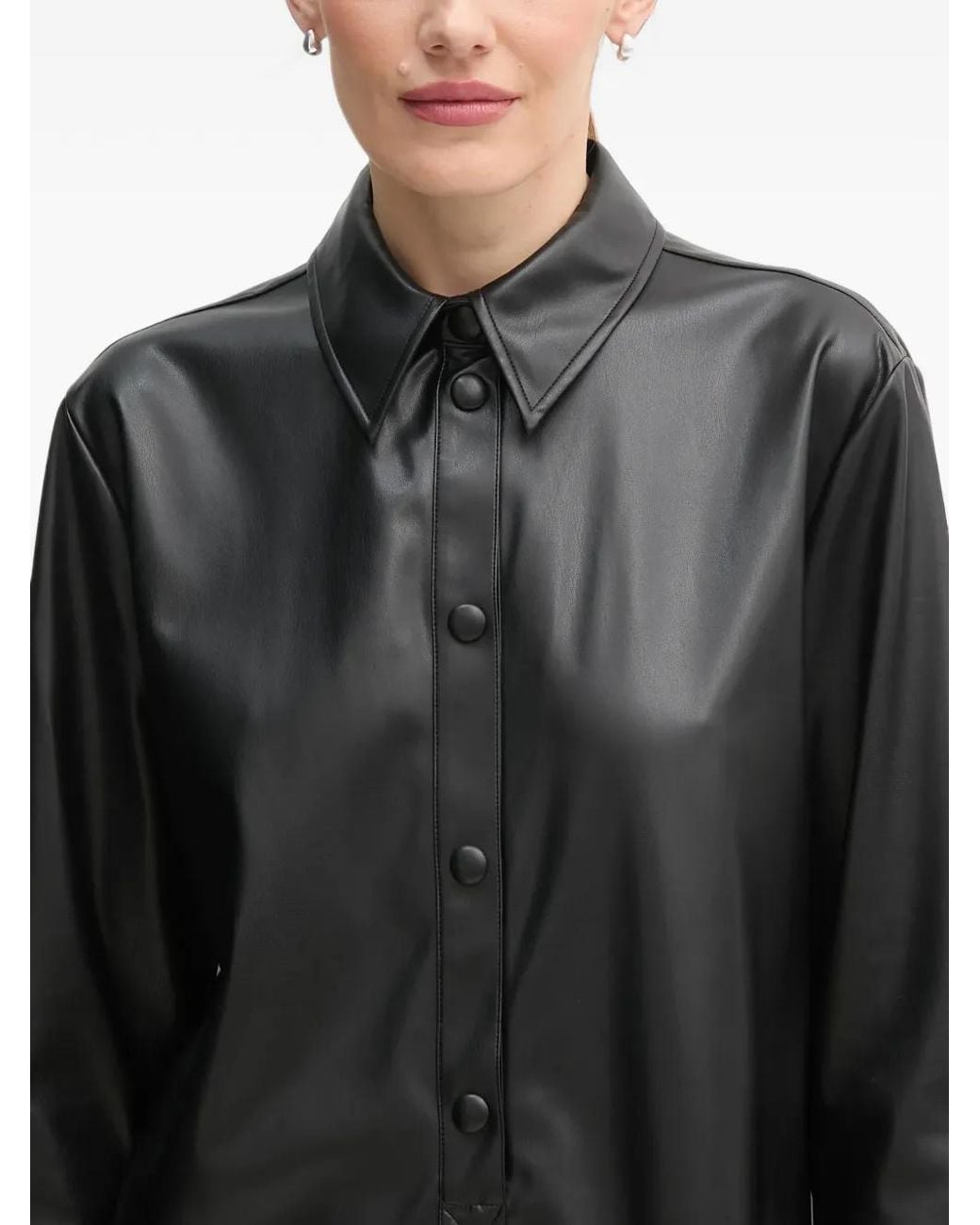 Benetton Black Button-Up Shirt Mini Dress