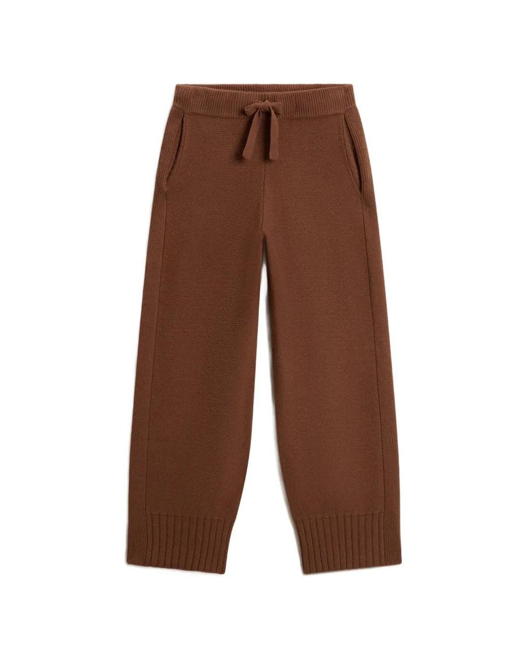 Woolrich Brown Pantalon En Maille À Lien De Resserrage