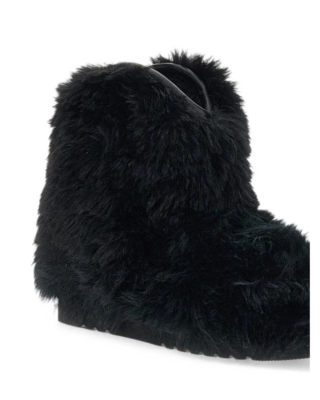 Stand Studio Black Maisie Faux-Fur Ankle Boots
