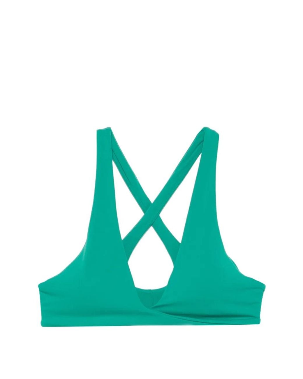 P.E Nation Green Swift Crossover Sports Bra
