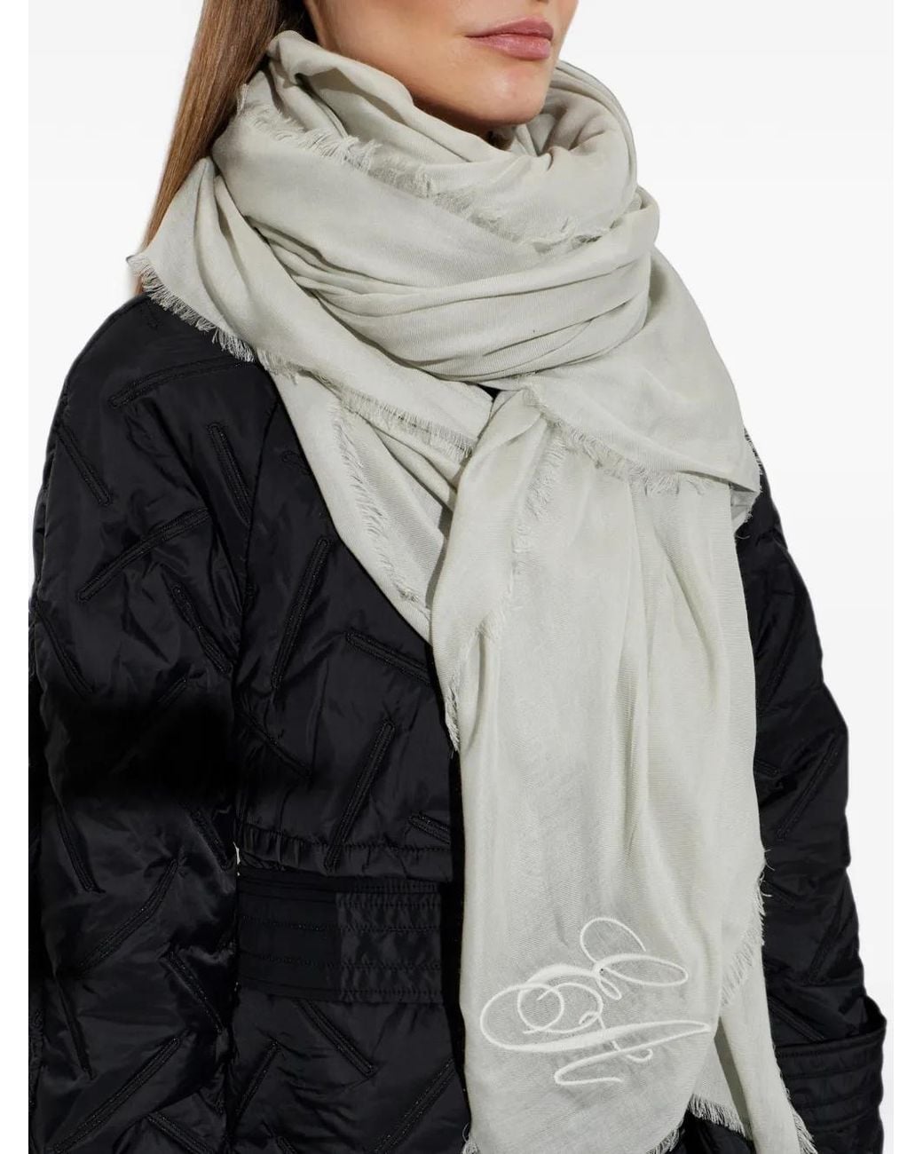 Emporio Armani Gray Cashmere Blend Stole