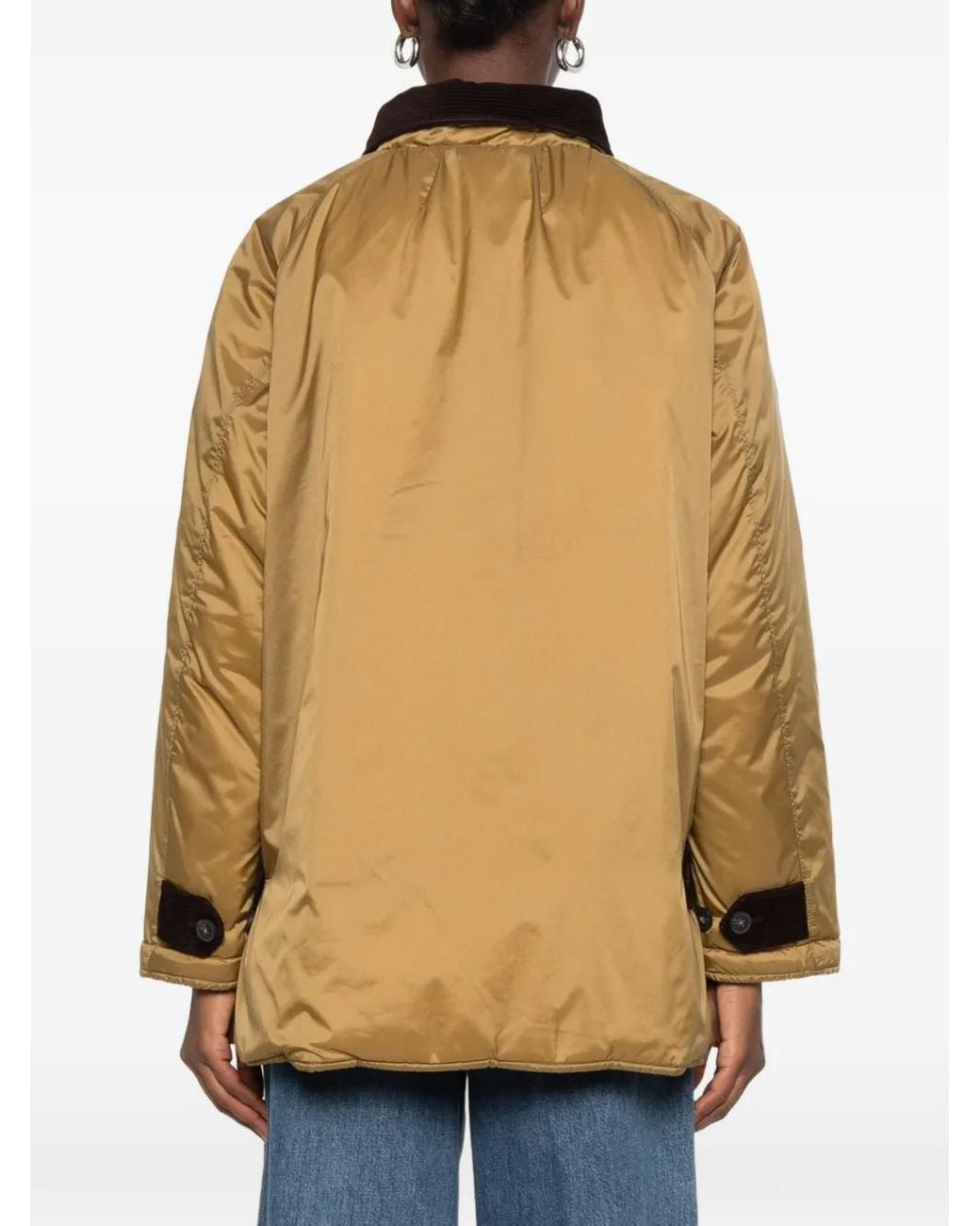 Forte_forte Natural Corduroy-Collar Button-Up Coat