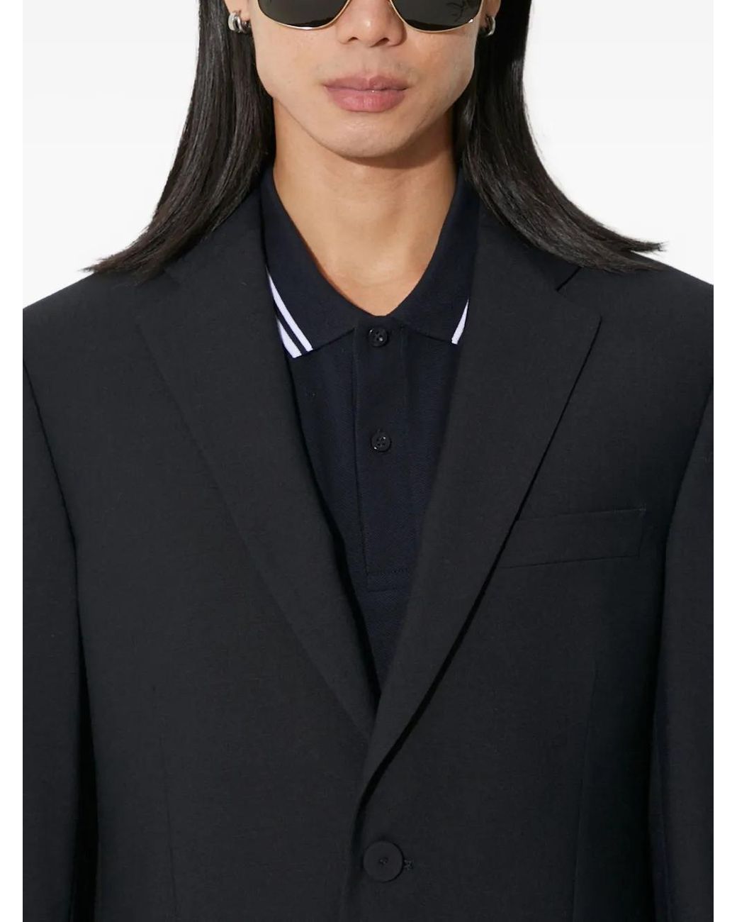424 Black Single-Button Blazer for men