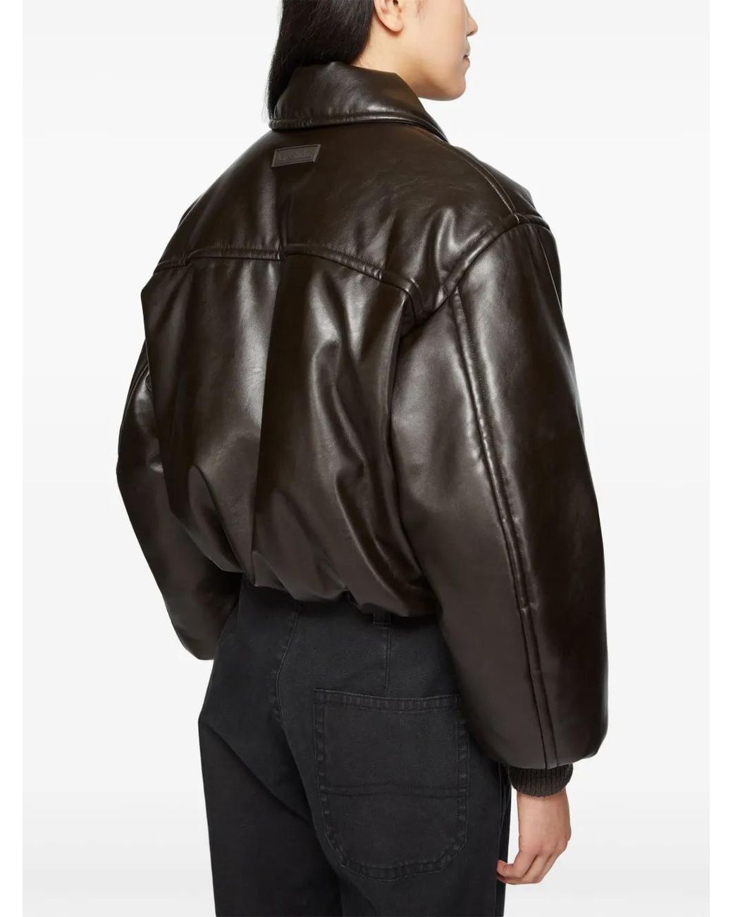 Acne Black Coated Bomber Jacket