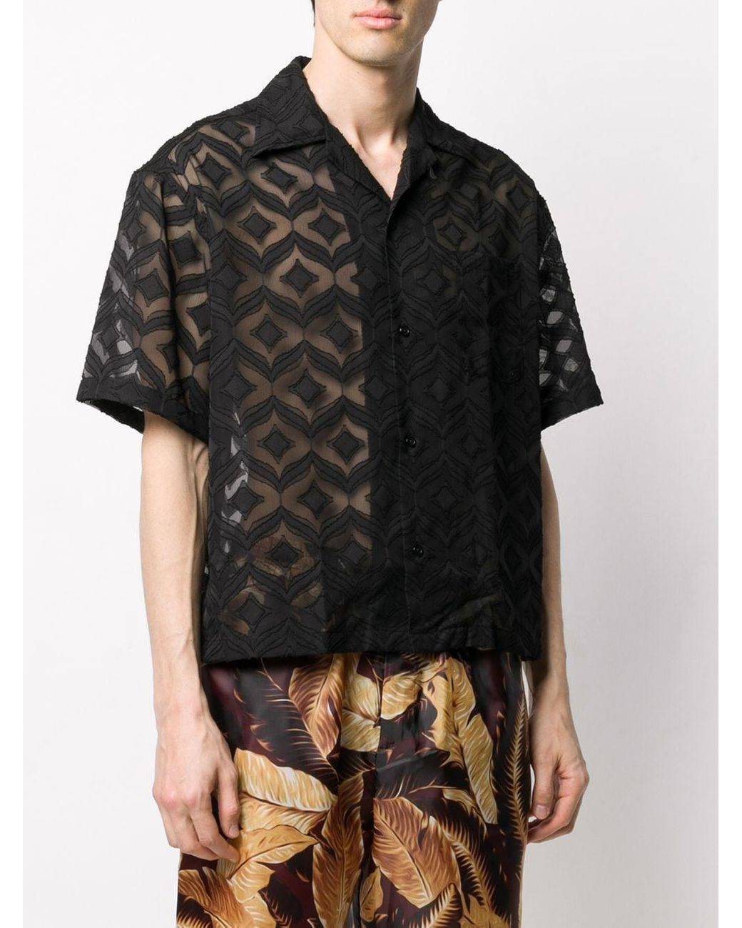 Cmmn Swdn Kim Sheer Shirt in Black for Men | Lyst