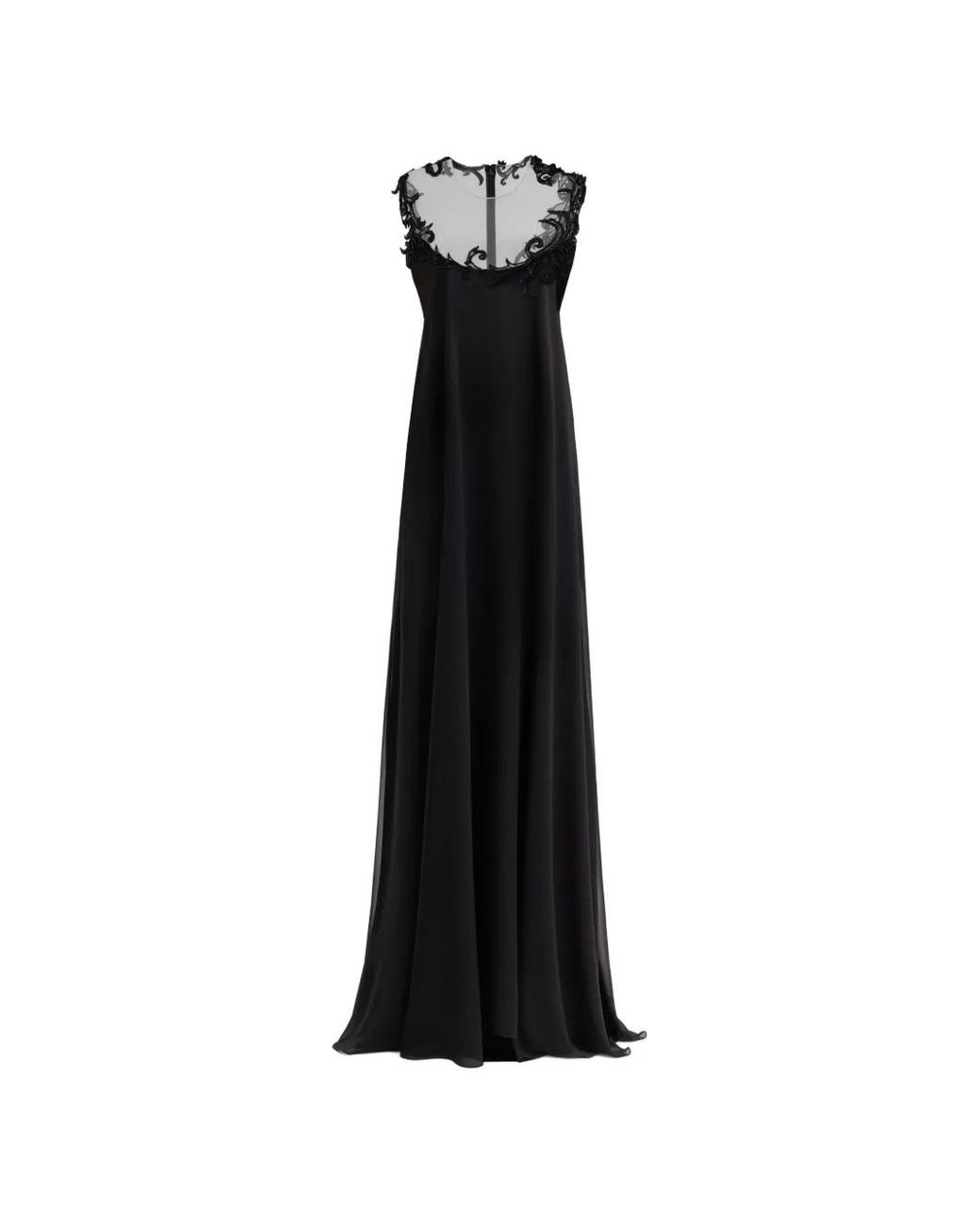 Gemy Maalouf Black Sleeveless Open-Back Gown