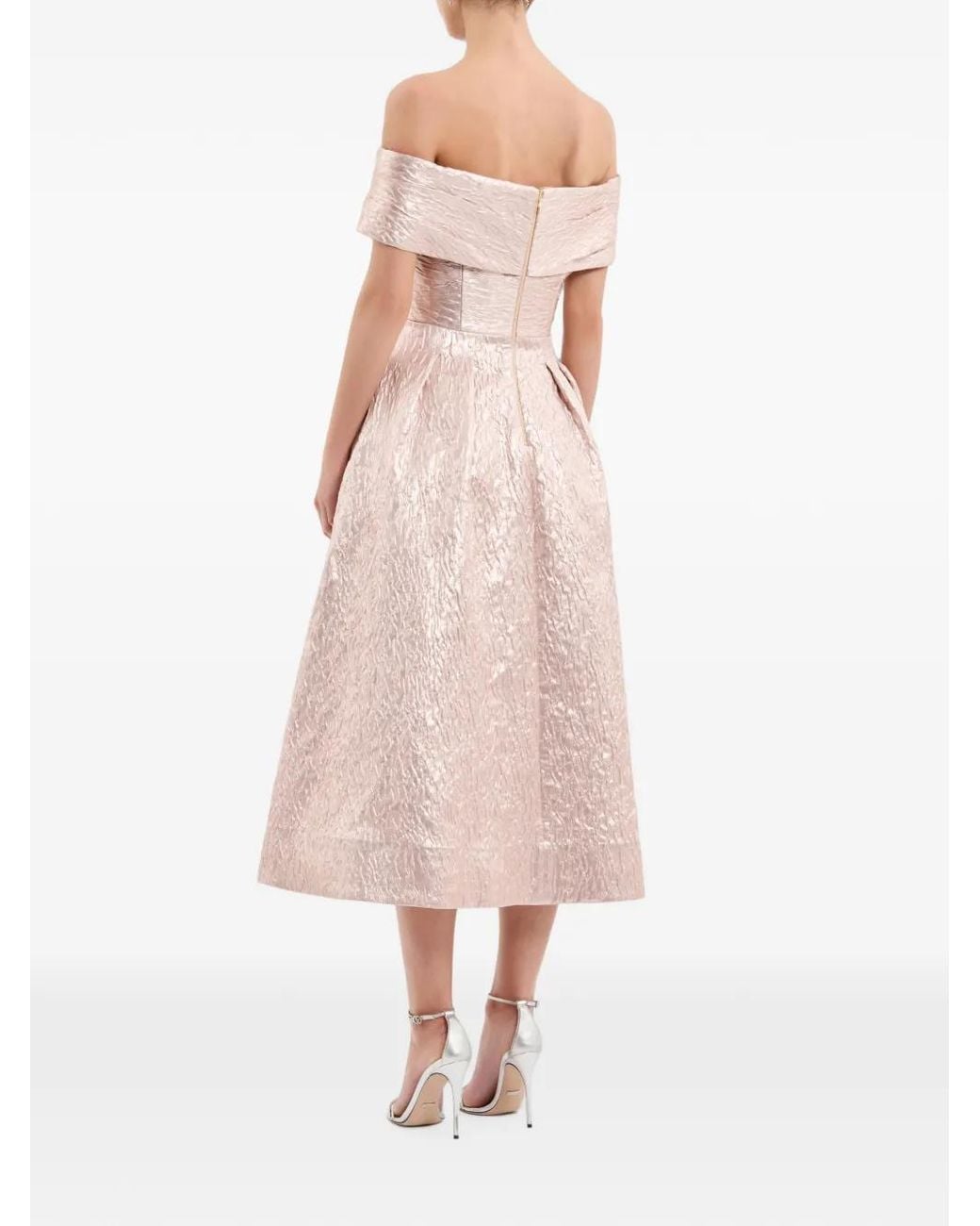 Rebecca Vallance Pink Opaline Off-The-Shoulder Midi Dress