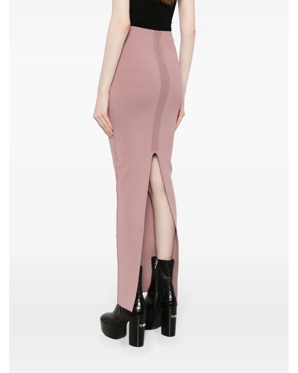 Rick Owens Pink Tank Column Maxi Skirt