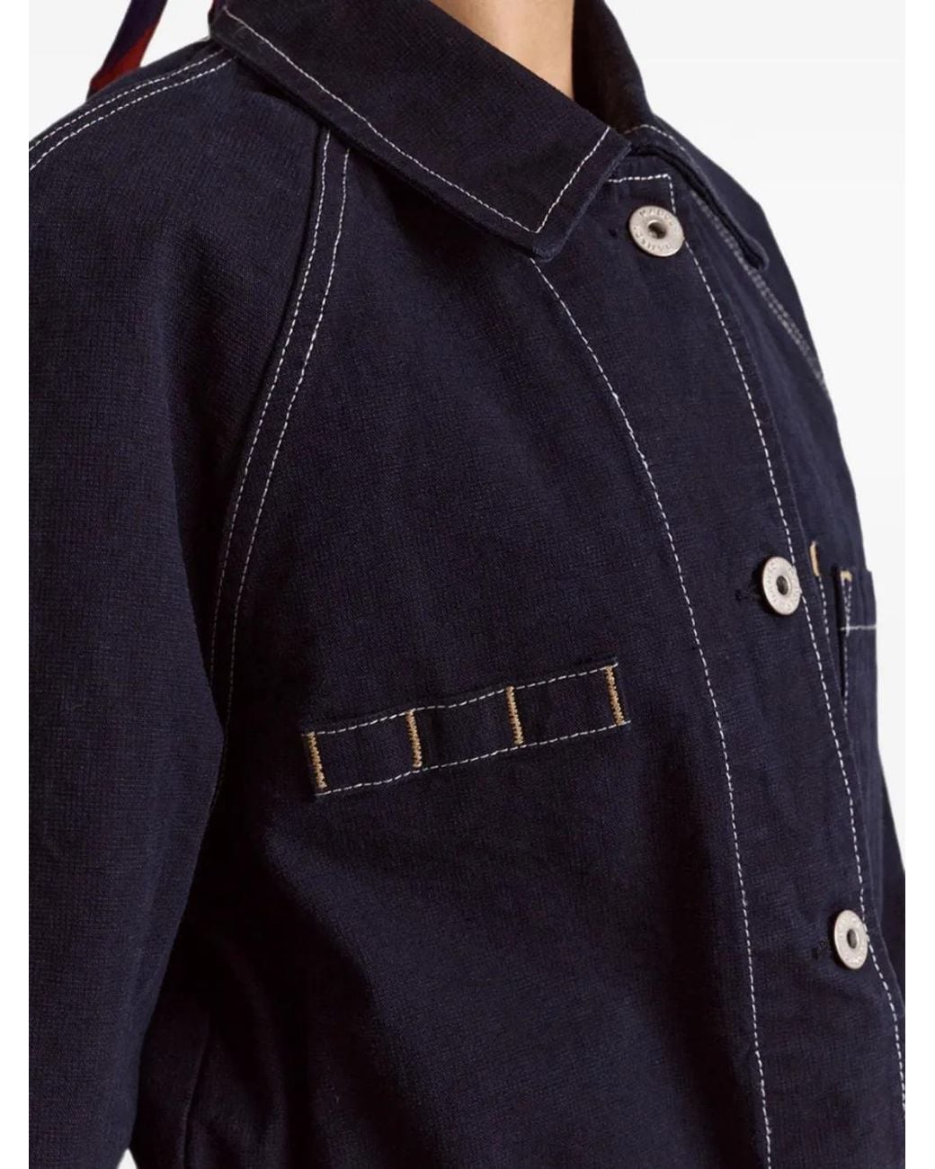 Damson Madder Blue Julia Contrast-Stitch Denim Jacket