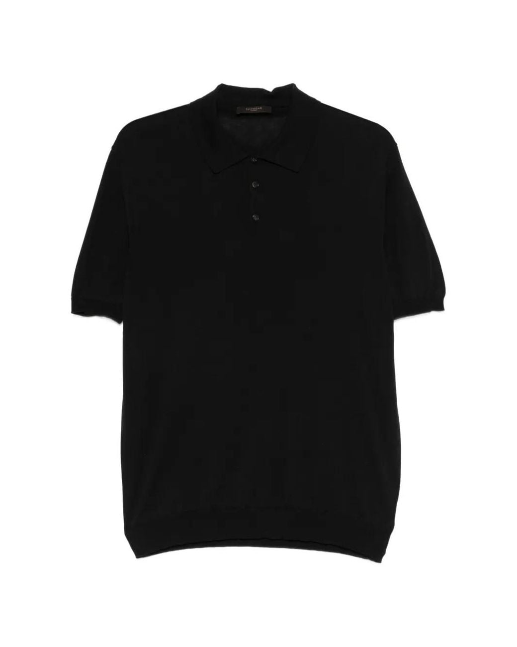 Zanone Black Short-Sleeve Polo Shirt for men