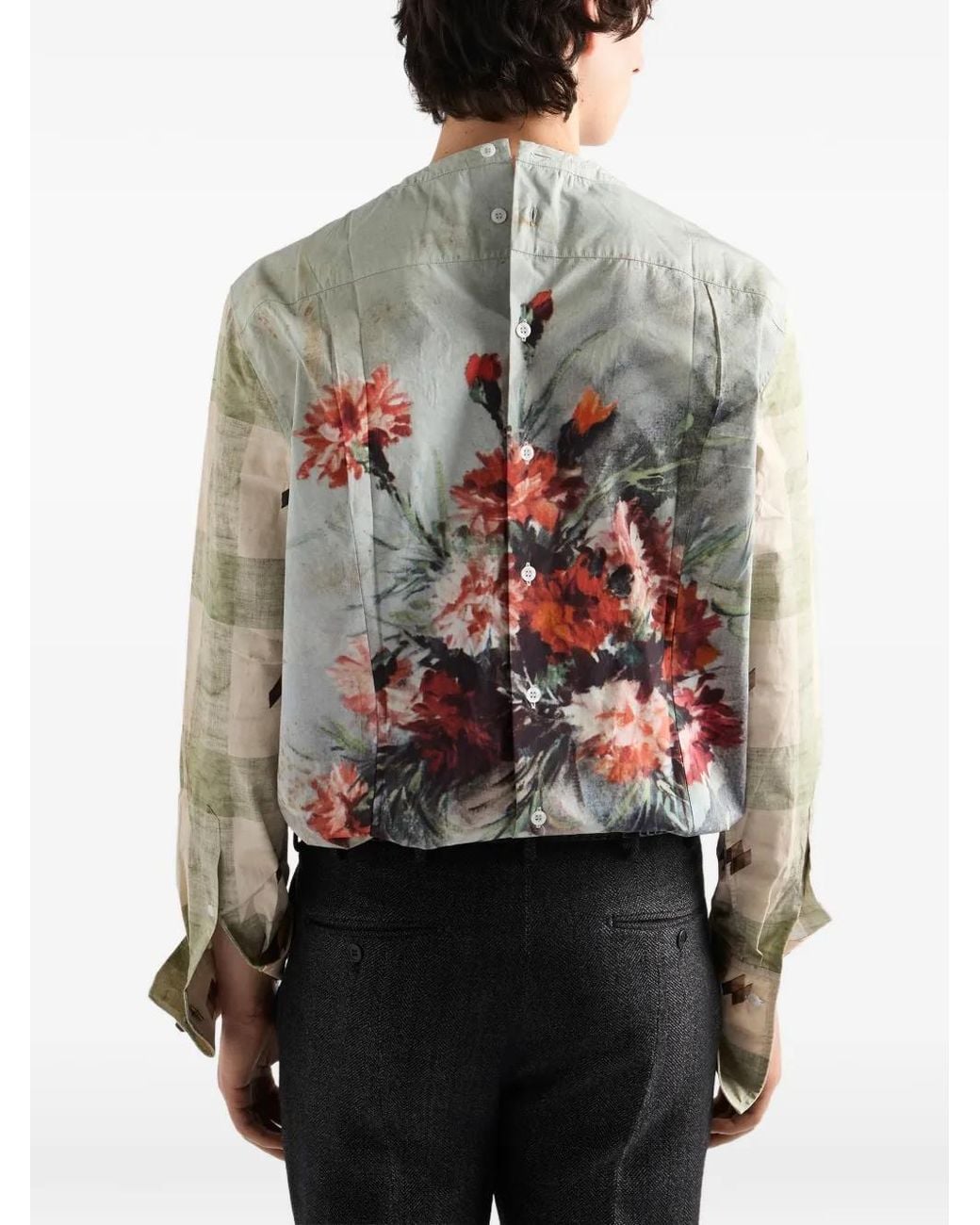 Prada White Printed Cotton Shirt for men