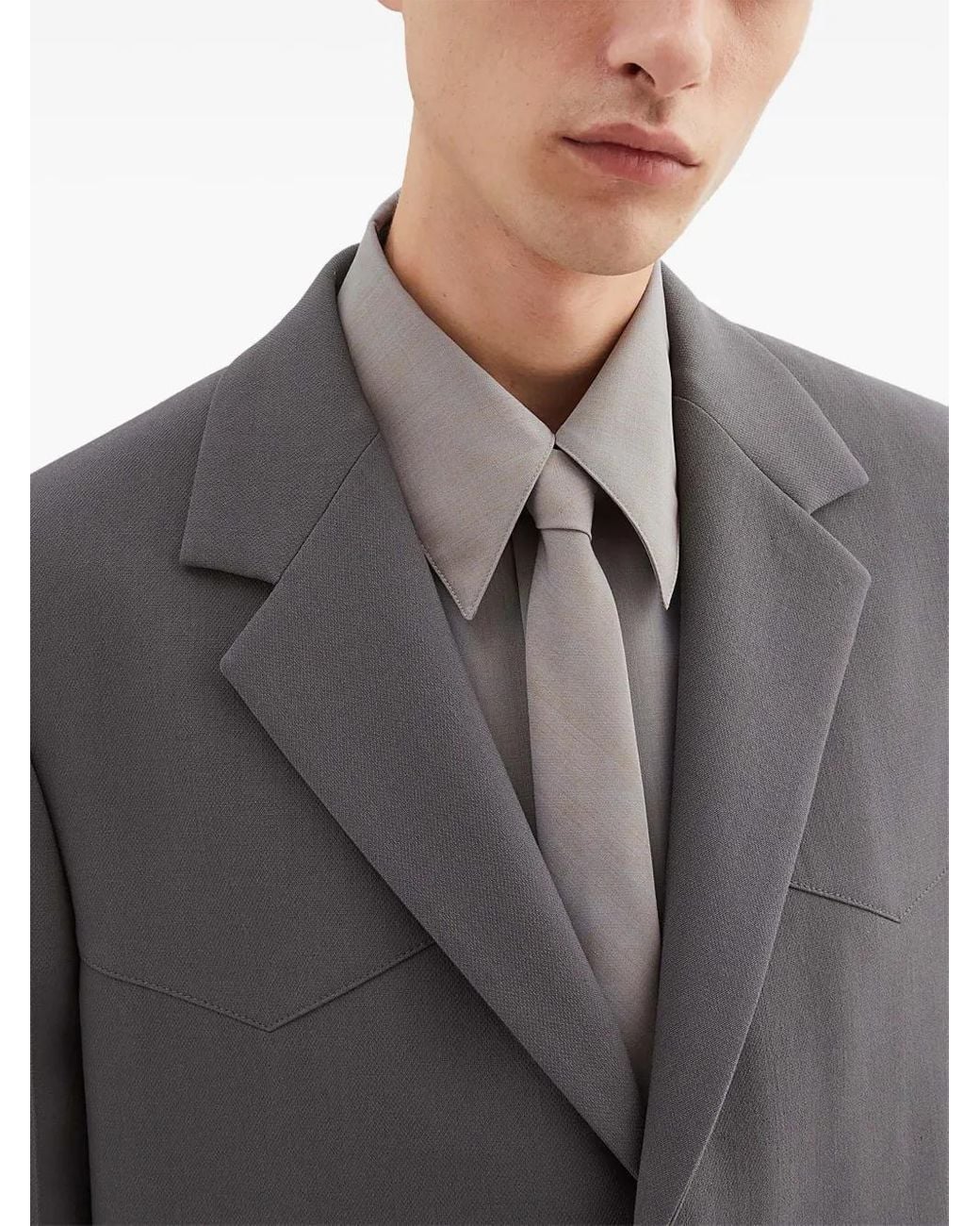 Jil Sander Gray Detachable-Collar Tailored Jacket for men
