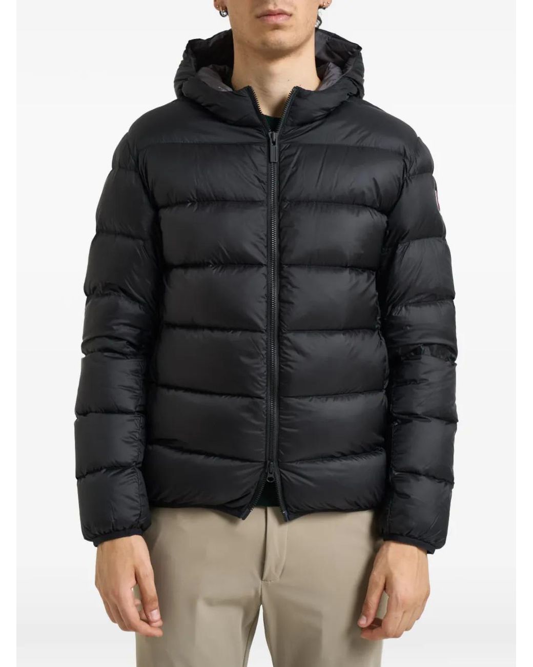 Colmar Black Quilted Hooded Jacket for men