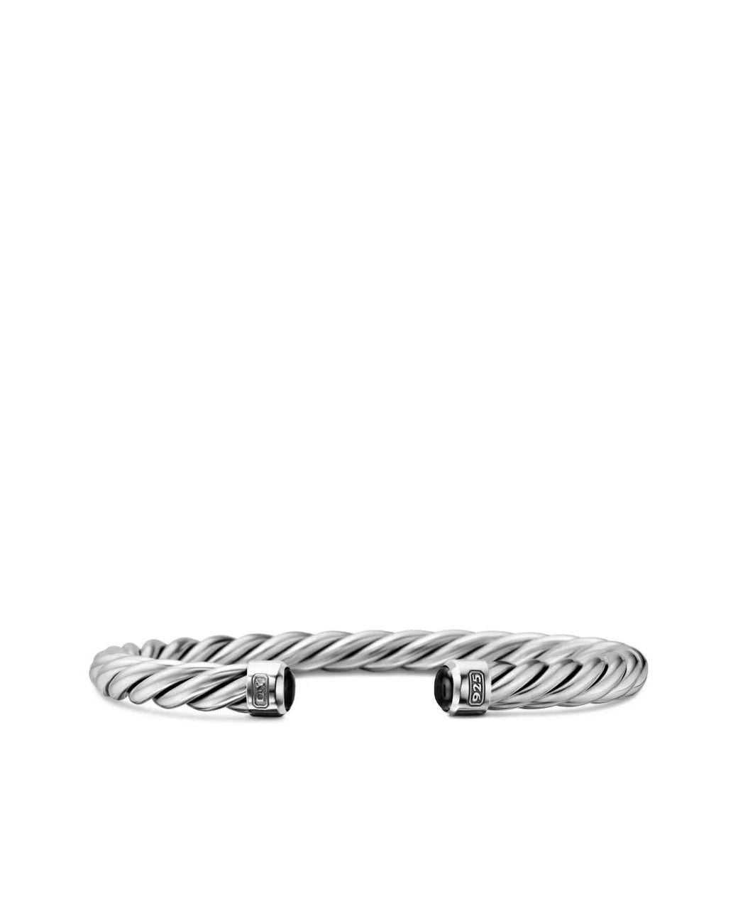David Yurman Multicolor Sterling Cable Cuff Bracelet (6Mm) for men