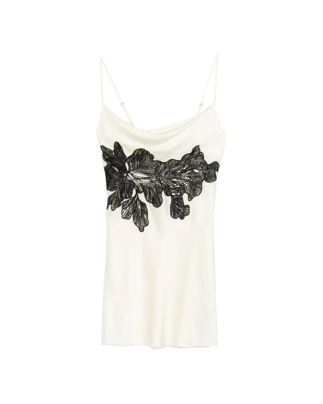 Patrizia Pepe Black Lace-Detail Mini Dress