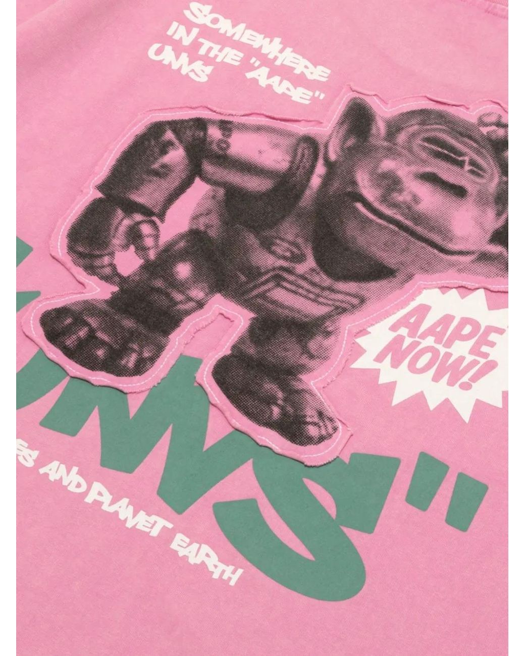Aape By A Bathing Ape Pink T-Shirt À Motif Graphique De Robot for men