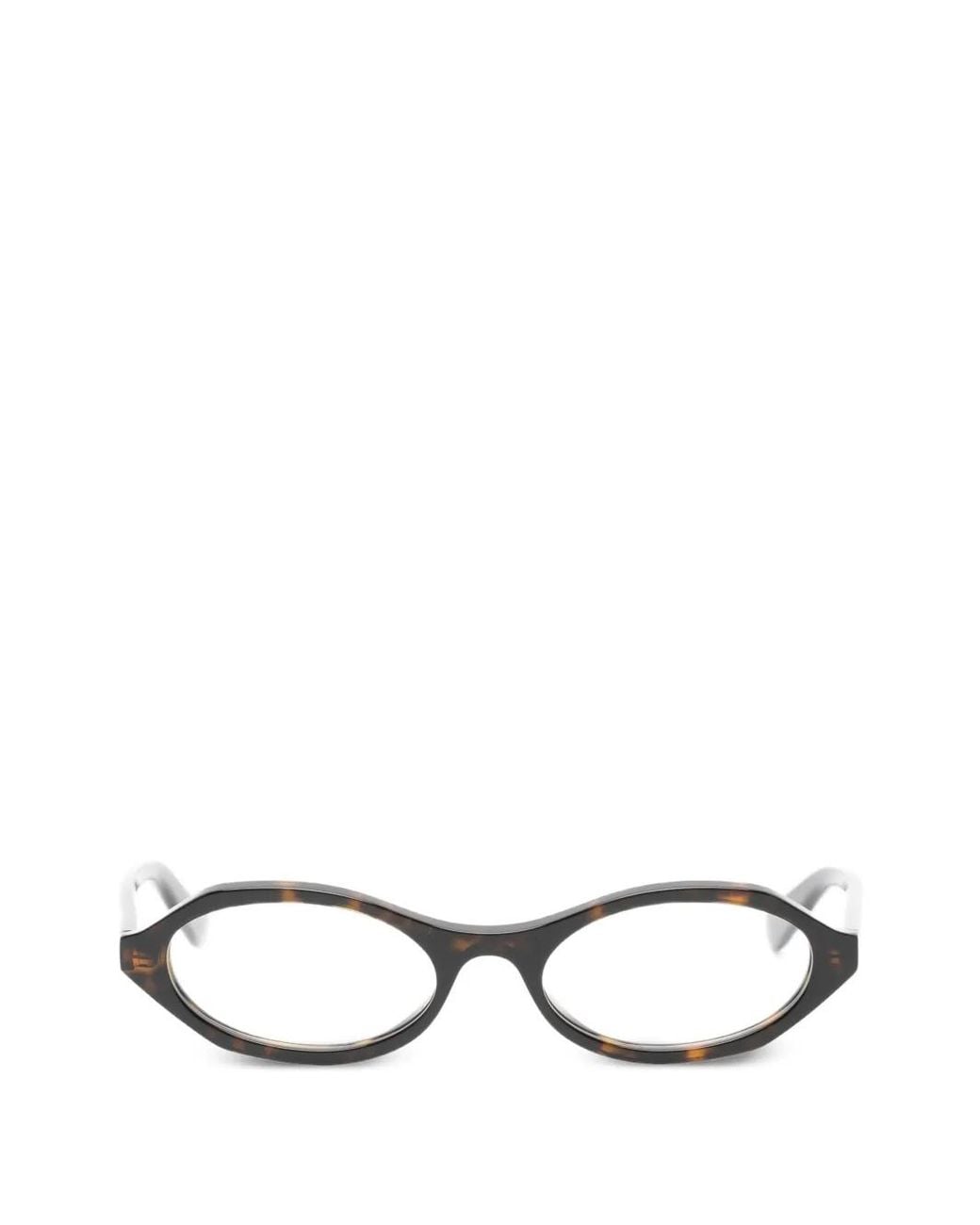McQueen White Oval-Frame Glasses