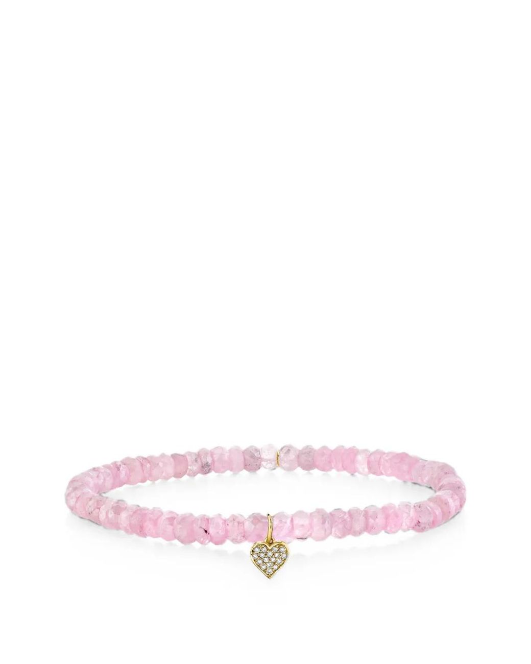 Sydney Evan Pink Grapolite And Diamond Heart Bracelet