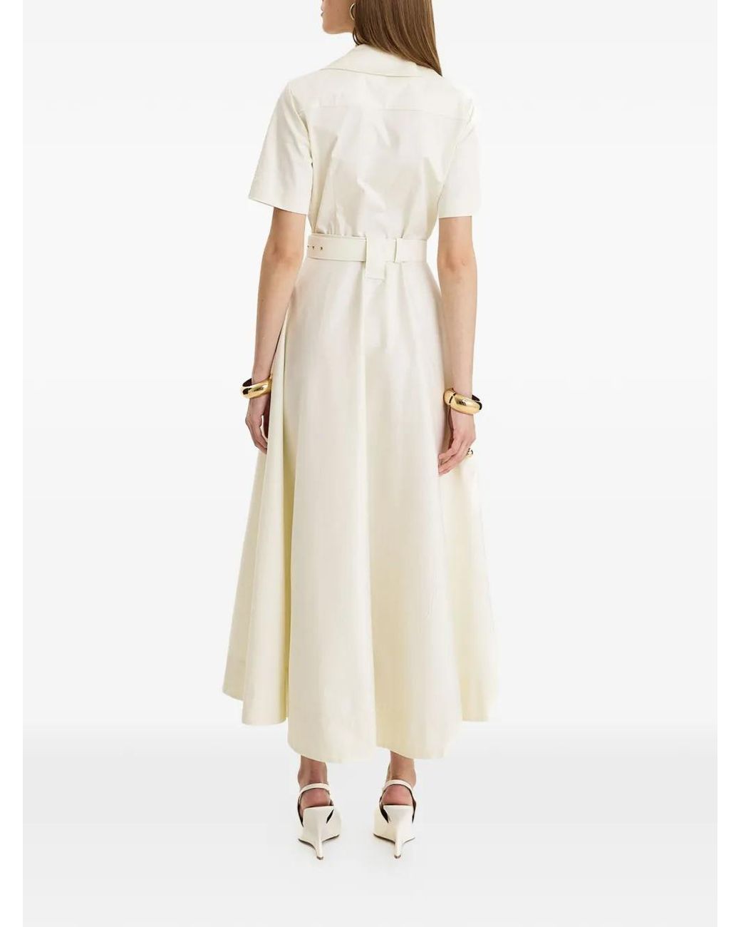 MOOS STUDIO Natural Blanc Society Belted Maxi Dress