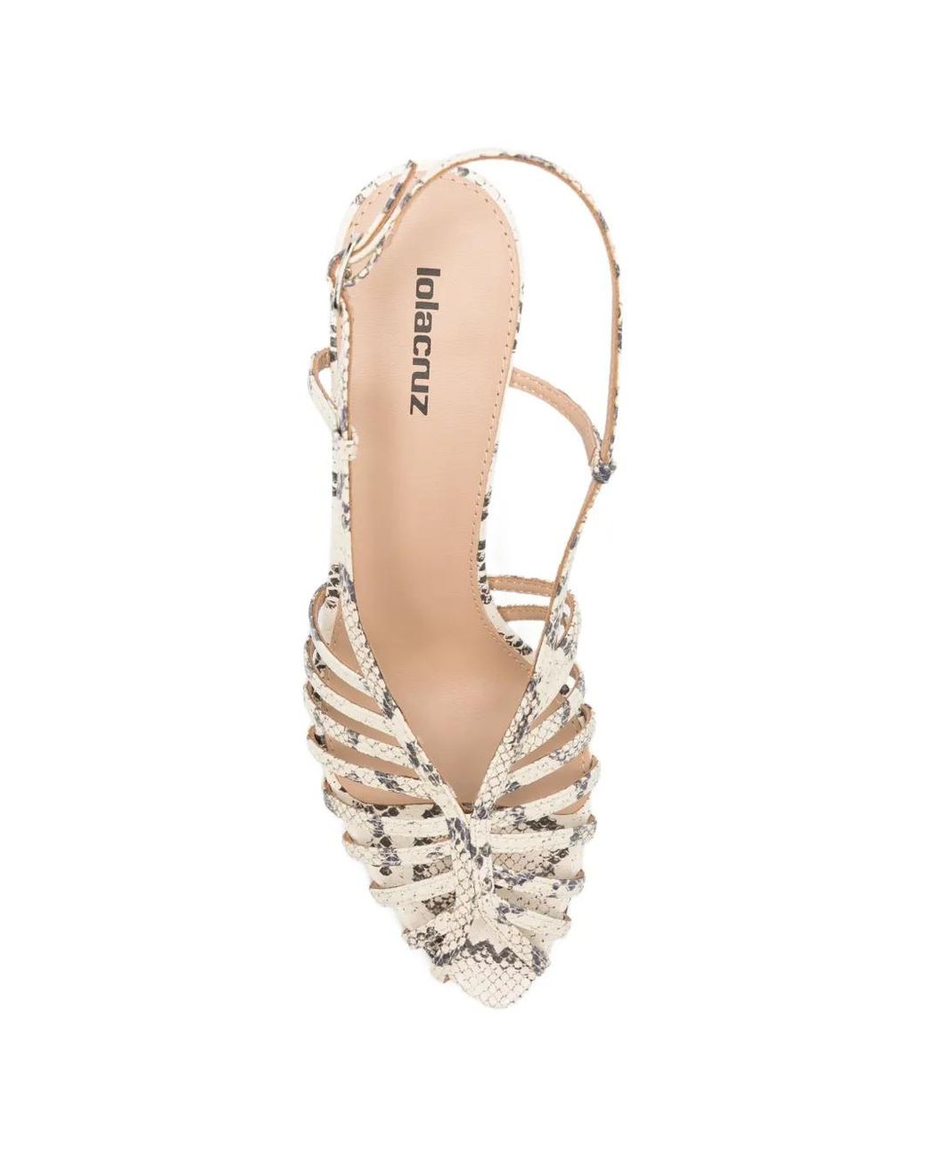 Lola Cruz White Agate Strappy Sandals