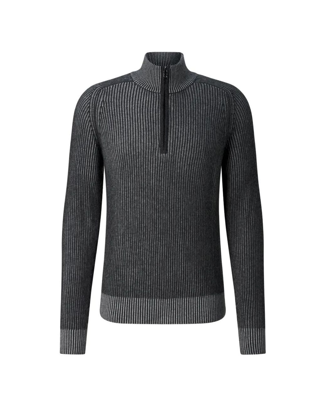 Bogner Black Dwayne Rib-Knit Sweater for men