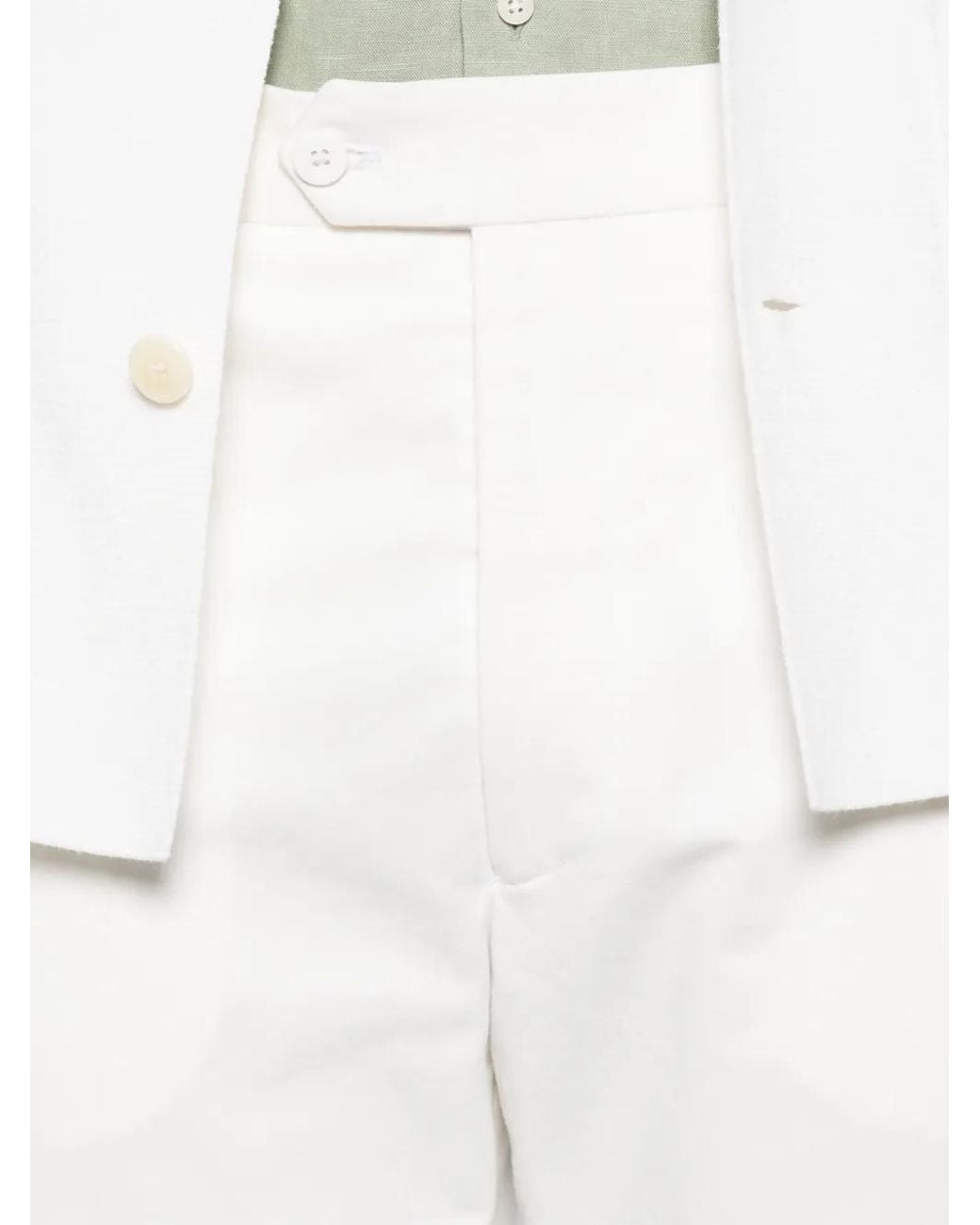 Fursac White Button-Fastening Chinos for men