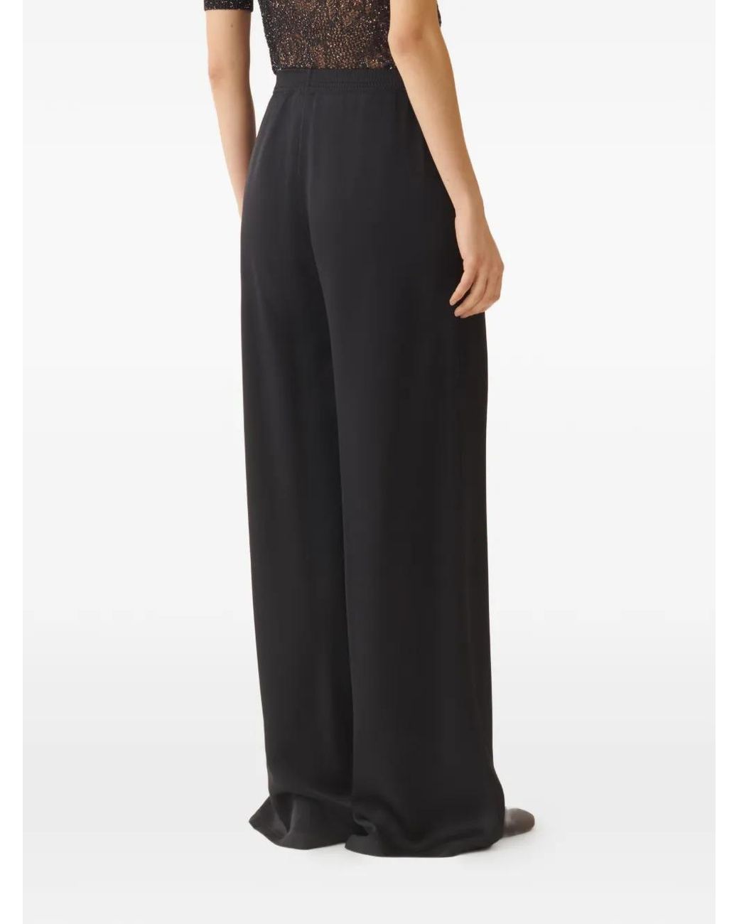 Fabiana Filippi Black Palazzohose Mit Elastischem Bund