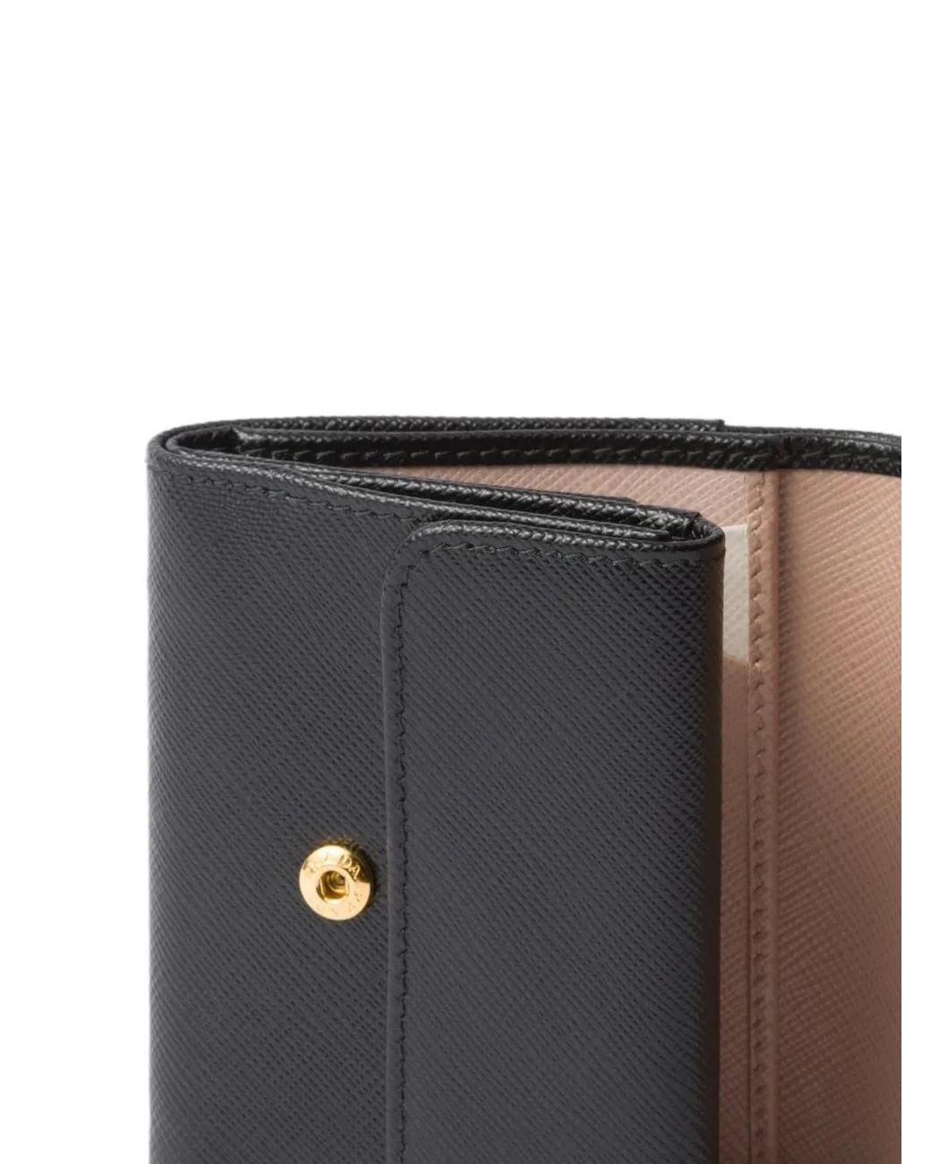 Prada Black Small Saffiano Leather Wallet