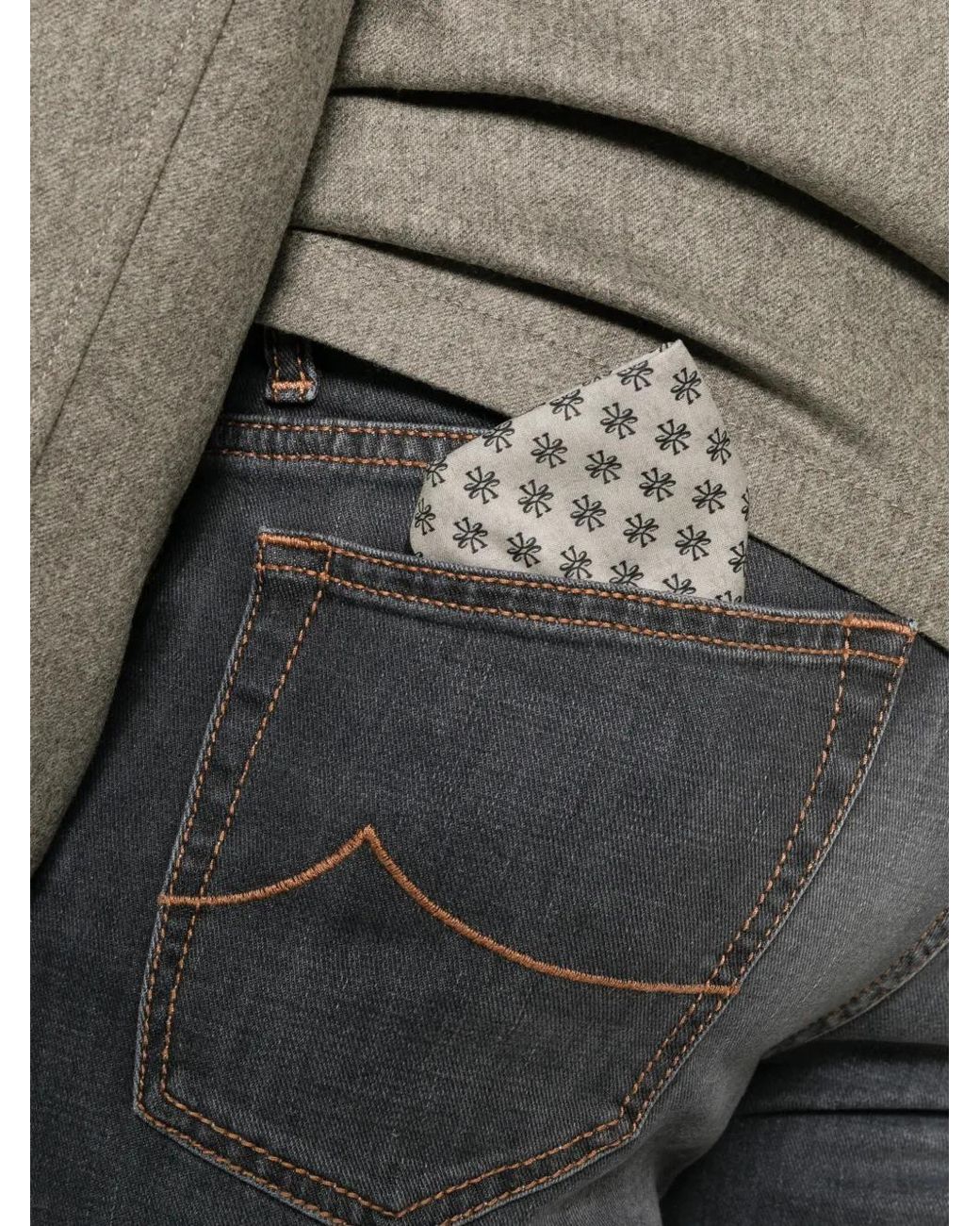Jacob Cohen Gray Jean Slim Bard À Fermeture Zippée for men