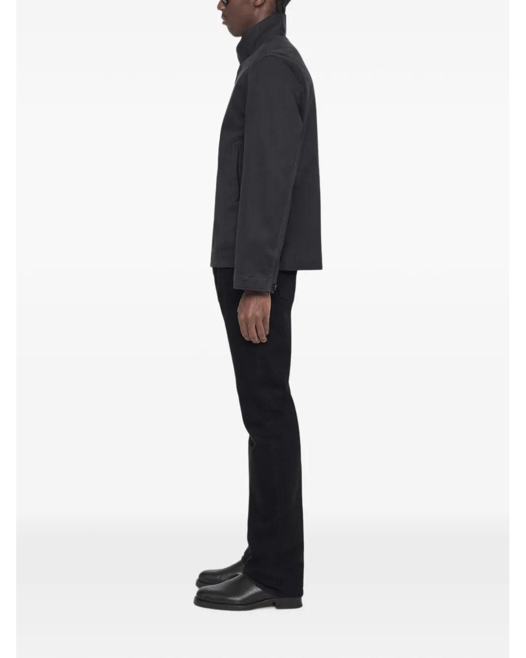 AllSaints Black Veste Enfield Boutonnée for men