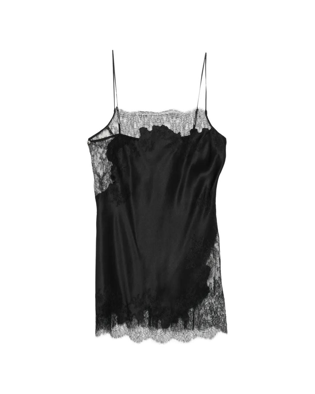Carine Gilson Black Lace-Trim Nightdress